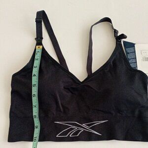 Reebok Studio Maternity Nursing Sports Bra Medium Support Removable Pads Black L